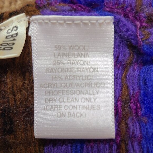 Susan Bristol  Wool Blend Open Front Multicoloured Cardigan - Picture 4 of 7